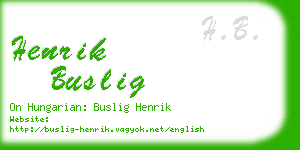 henrik buslig business card